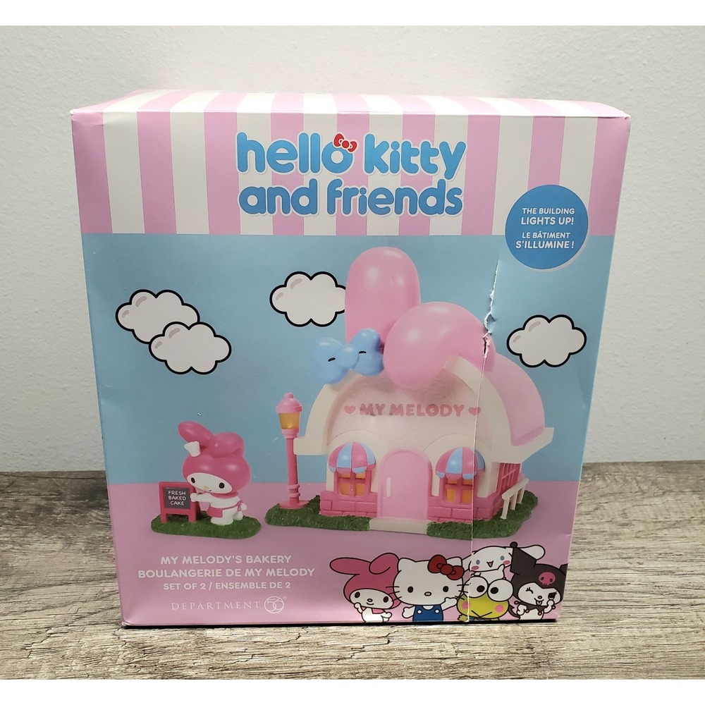 Department 56 Hello Kitty Village My Melodys Bakery Set Of 2 Lights Up NIB READ